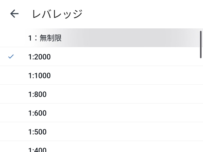 レバレッジ無制限に変更