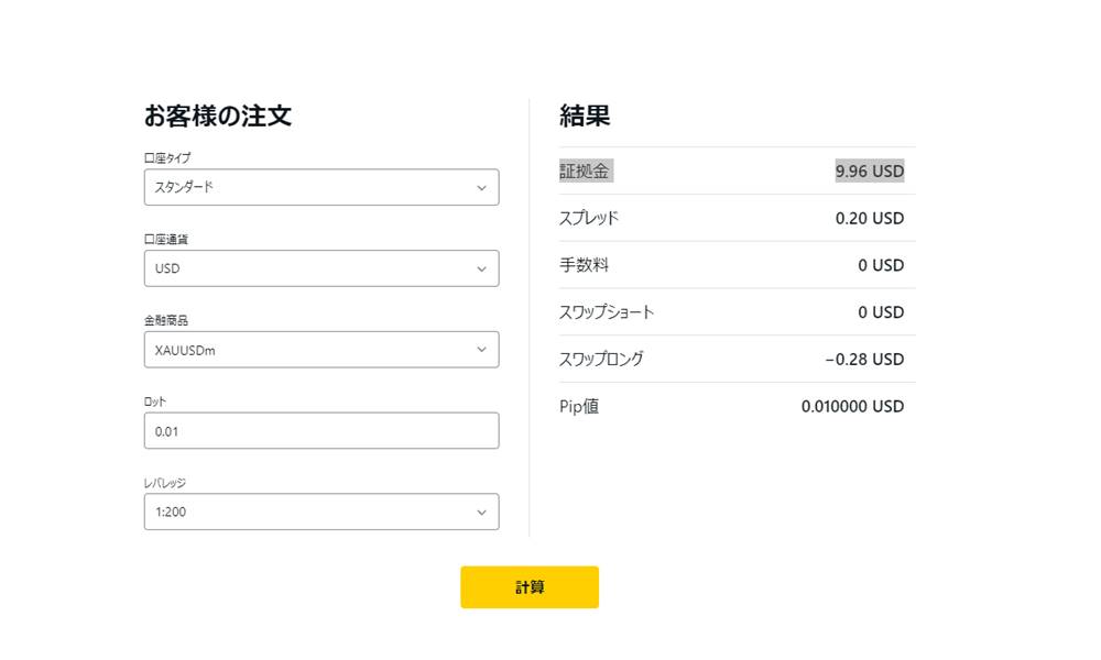 Exness投資計算機