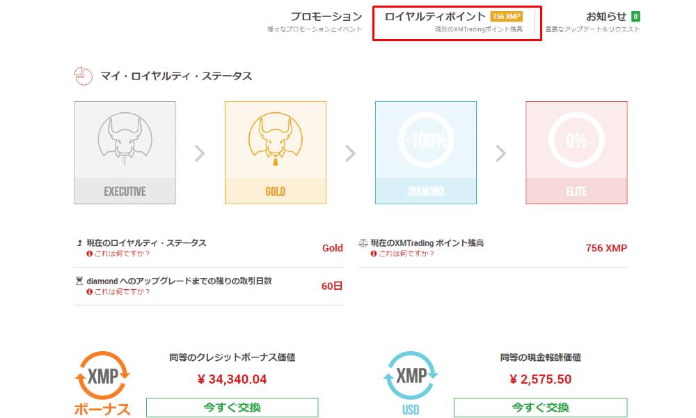 XMポイントの確認その2