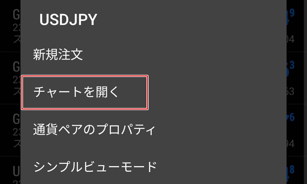 mt4アプリでチャートを表示するその2