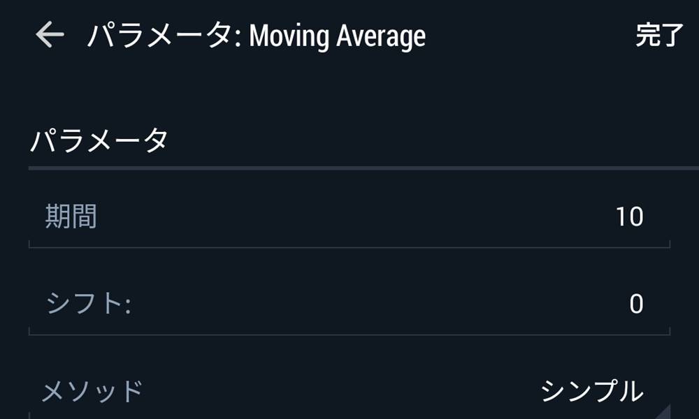 mt5アプリでインジケーターを表示その4