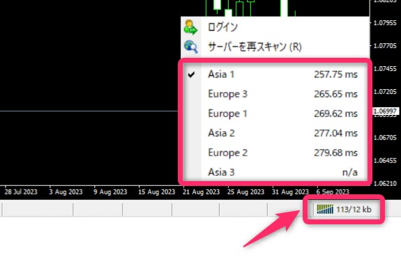 MT4/MT5でPing値を調べる方法