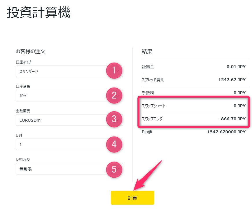 Exnessの投資計算機（投資カリキュレーター）の使い方