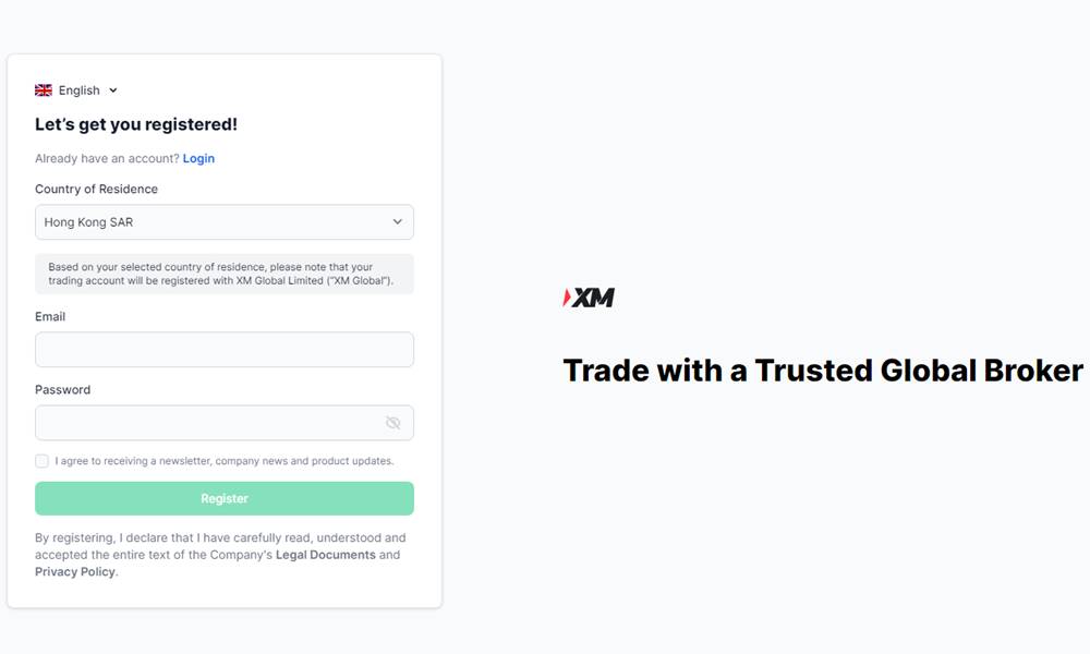 xm globalの口座を香港から開設する