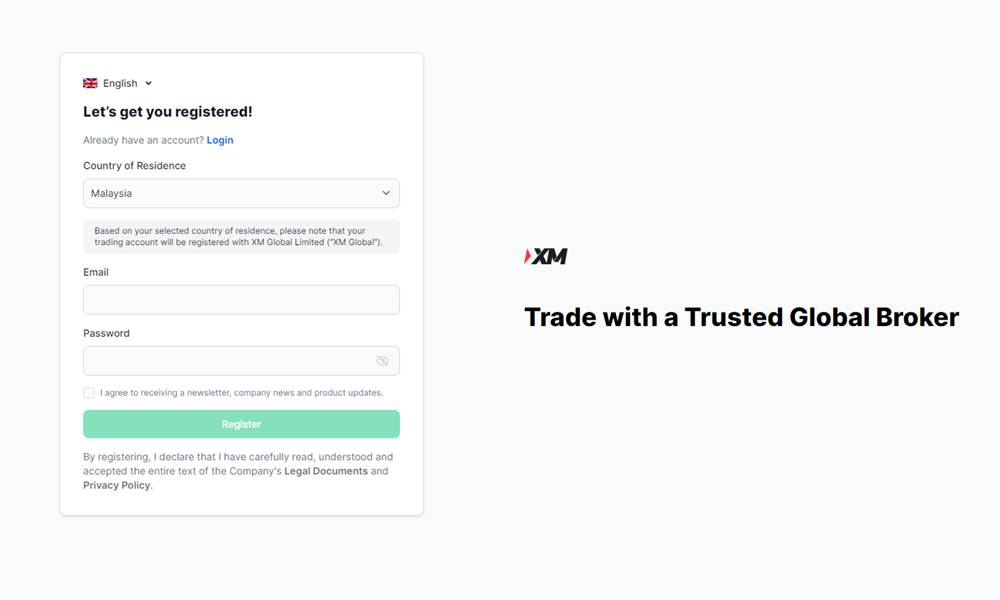 xm globalの口座開設（マレーシア）