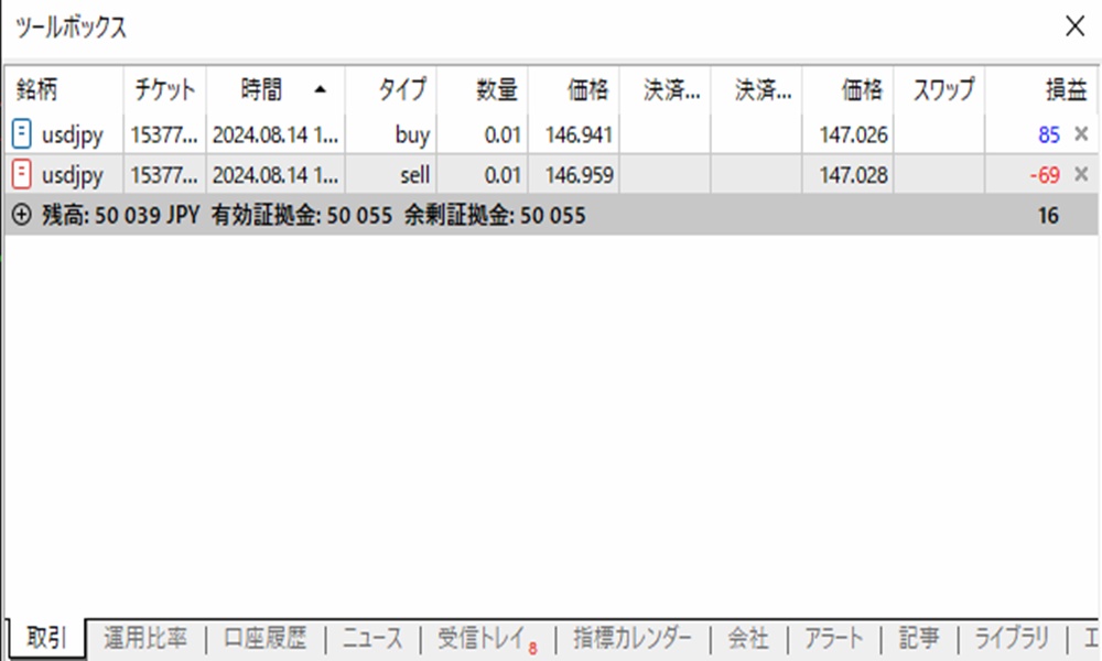 TitanFXの両建てPC版その2