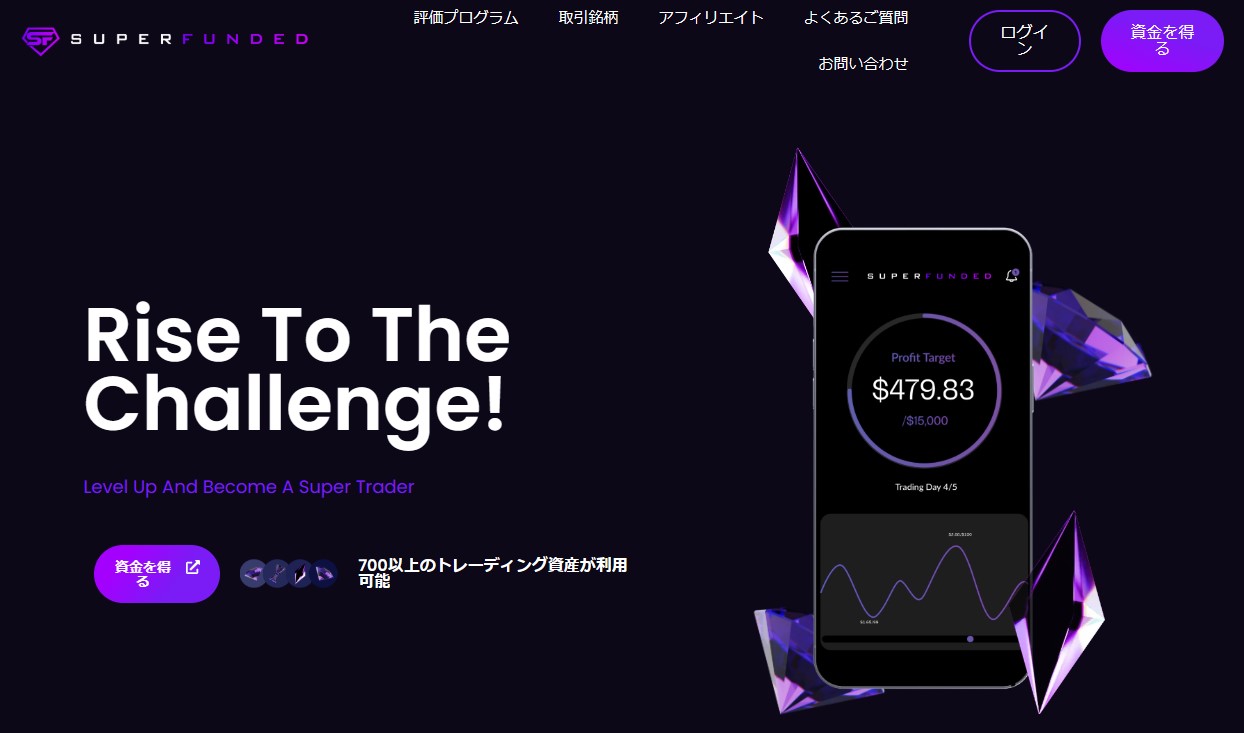 日本語対応の代表的プロップファーム:SuperFunded
